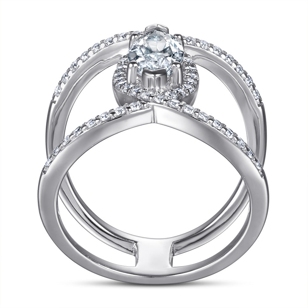 Damen eleganter und funkelnder Verlobungsring mit Zirkonia Shop Nory