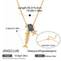 Damen Halskette mit maritimem Fisch- und Sternmotiv aus hypoallergenem Edelstahl Shop Nory