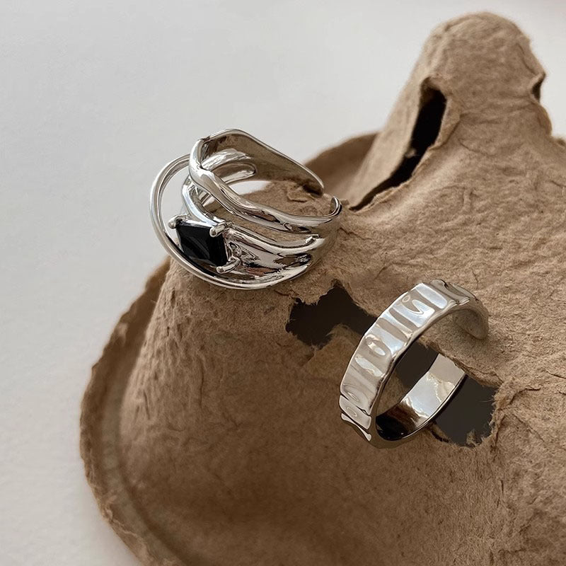 Damen Offener Ring mit geschwungenem Design und glänzender Oberfläche Shop Nory