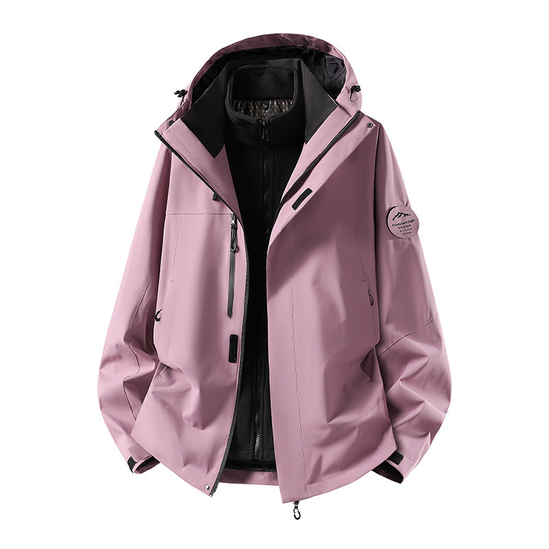 Herren zweilagige Softshell-Outdoorjacke mit herausnehmbarem Fleecefutter und verstellbarer Kapuze Shop Nory