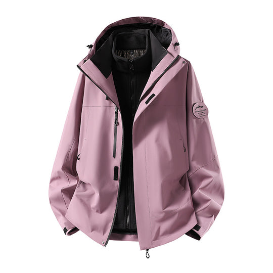Herren zweilagige Softshell-Outdoorjacke mit herausnehmbarem Fleecefutter und verstellbarer Kapuze Shop Nory