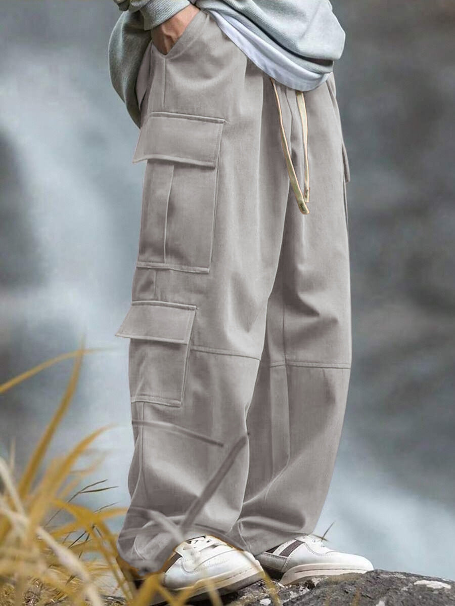 Herren weite Cargo-Hose mit Mehrfachtaschen, Tunnelzug und verstärkten Kniepartien Shop Nory