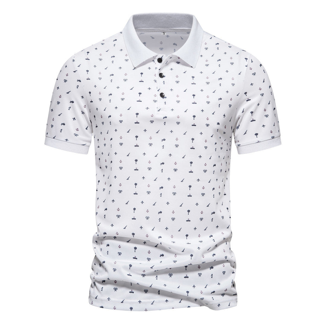Herren Polohemd mit stilvollem Allover-Muster