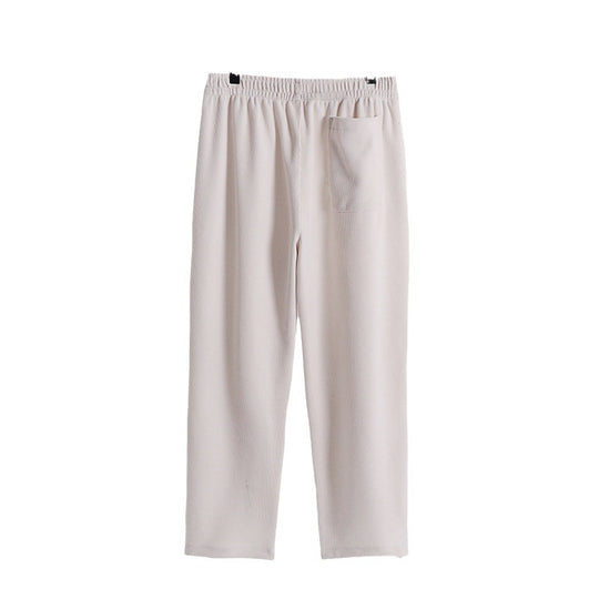 Damen Cordhose mit elastischem Bund weitem Bein und Eingrifftaschen Shop Nory