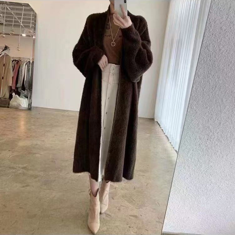 Damen Flauschiger Langarm Cardigan Shop Nory
