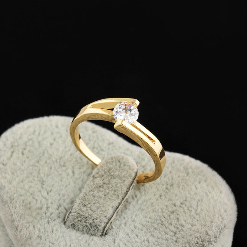 Damen Eleganter und minimalistischer Ring mit funkelndem Kristall Shop Nory