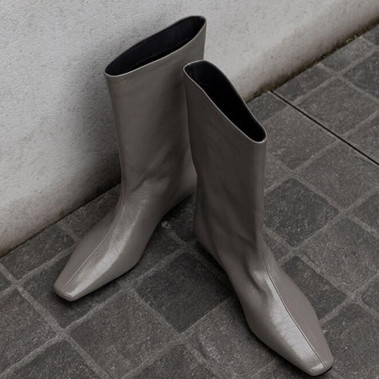 Damen kniehohe Stiefel mit quadratischer Zehenform und schlankem Schaft Shop Nory
