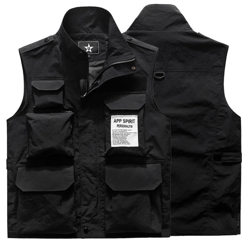 Herren Multifunktionale Utility‑Weste mit Mehrfach‑Taschen und Stehkragen Shop Nory