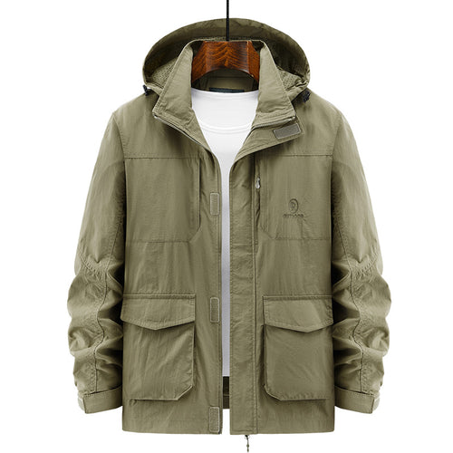 Herren Leichte Utility-Jacke mit Kapuze Shop Nory