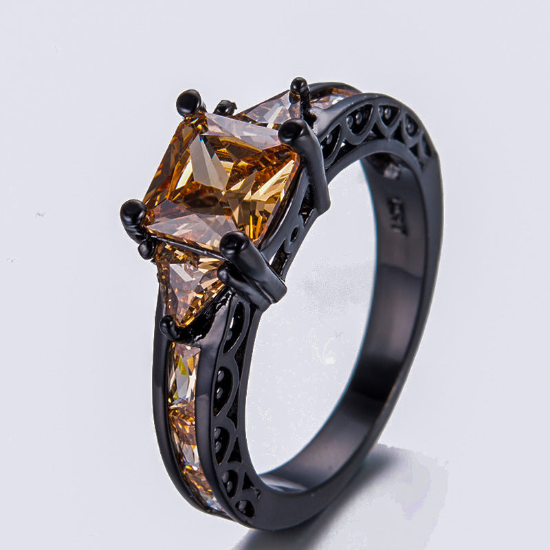 Damen Ring mit funkelndem grünem Zirkon und eleganter Edelstahlfassung Shop Nory