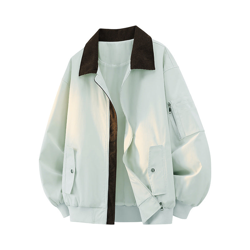 Herren Modische Bomberjacke mit Cordkragen Shop Nory
