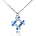 Damen Halskette mit funkelndem blau-weißem Kristallschmuck Shop Nory