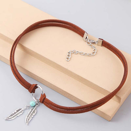 Böhmische Blatt-Anhänger-Halskette | Shop Nory