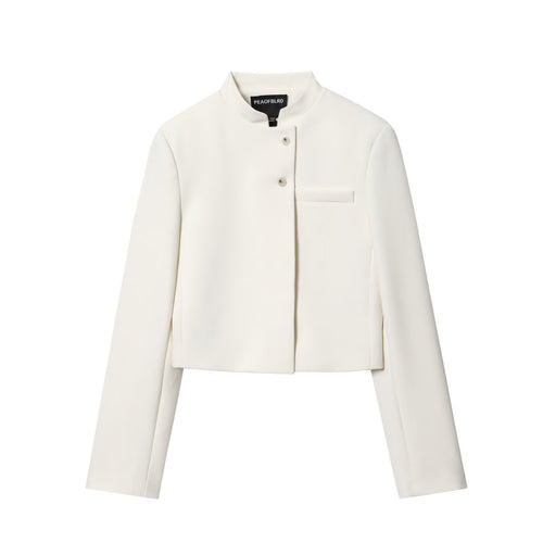 Damen Kurzblazer mit Stehkragen und asymmetrischer Knopfleiste Shop Nory