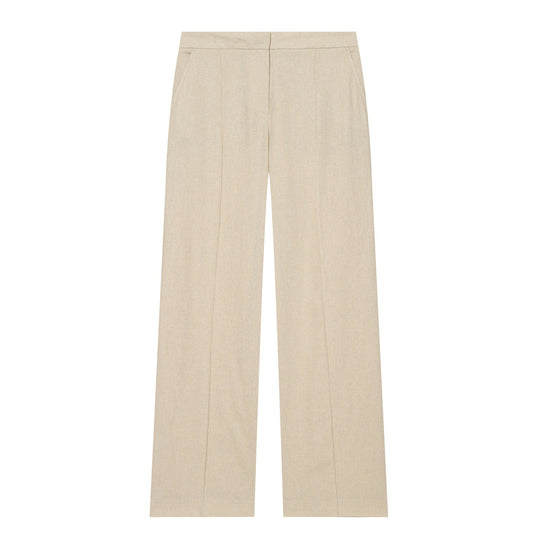 Damen Leichte Leinenhose mit weitem Bein und Bügelfalte Shop Nory