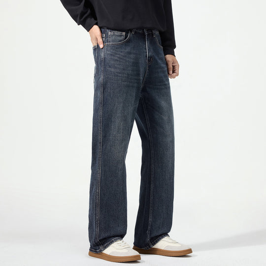 Herren Weitgeschnittene Denimjeans mit mittlerer Leibhöhe und Used-Optik Shop Nory