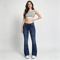 Damen Flared Jeans im klassischen 70er Jahre Look mit hoher Taille Shopnory