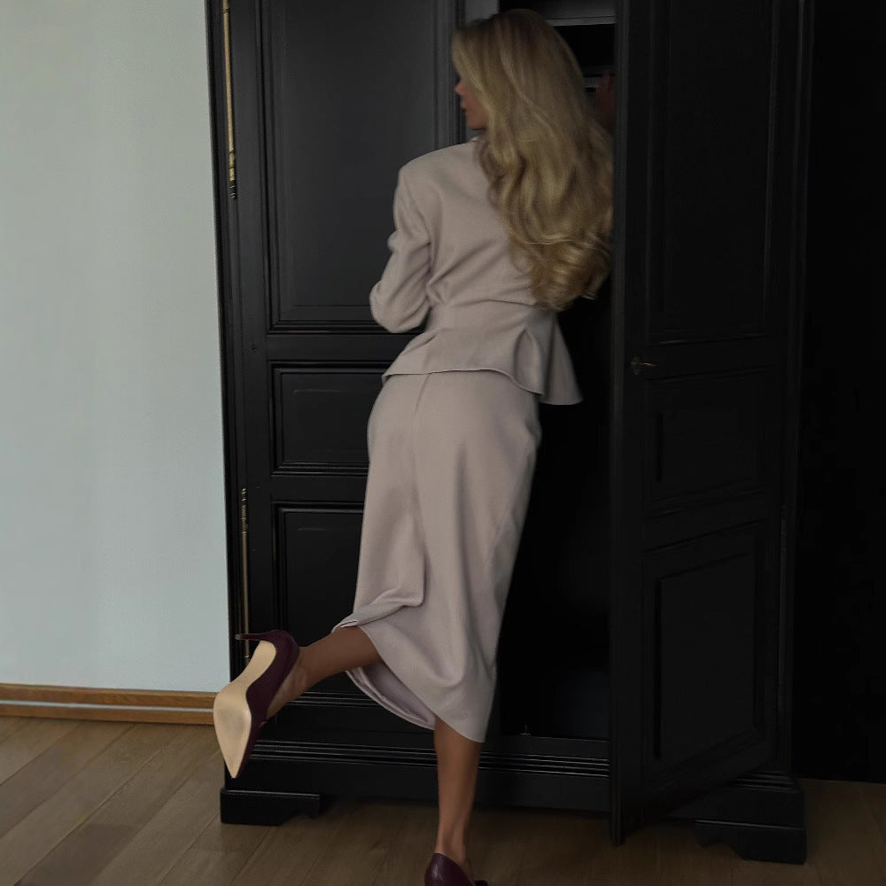 Damen Zweiteiliges Business-Kostüm mit tailliertem Blazer und Bleistiftrock Shop Nory