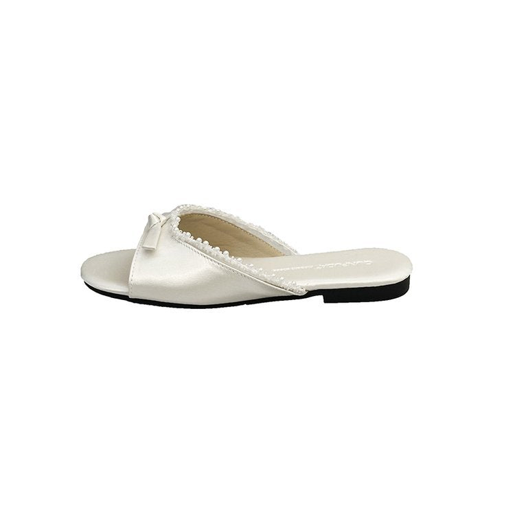 Damen elegante Sandalen mit zarter Schleifenverzierung