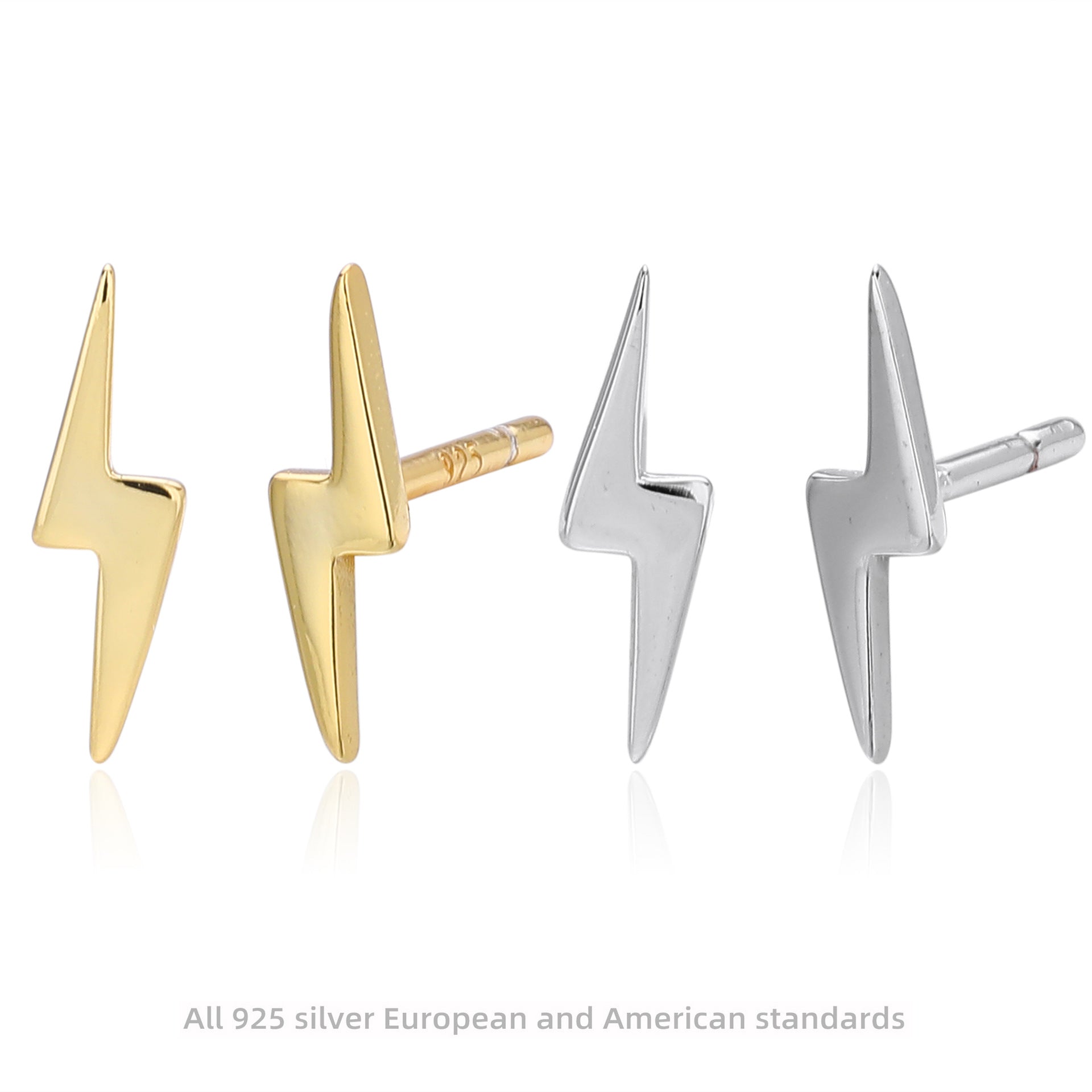 Damen Ohrstecker im modernen Blitzdesign aus hochwertigem 925 Sterling Silber Shop Nory