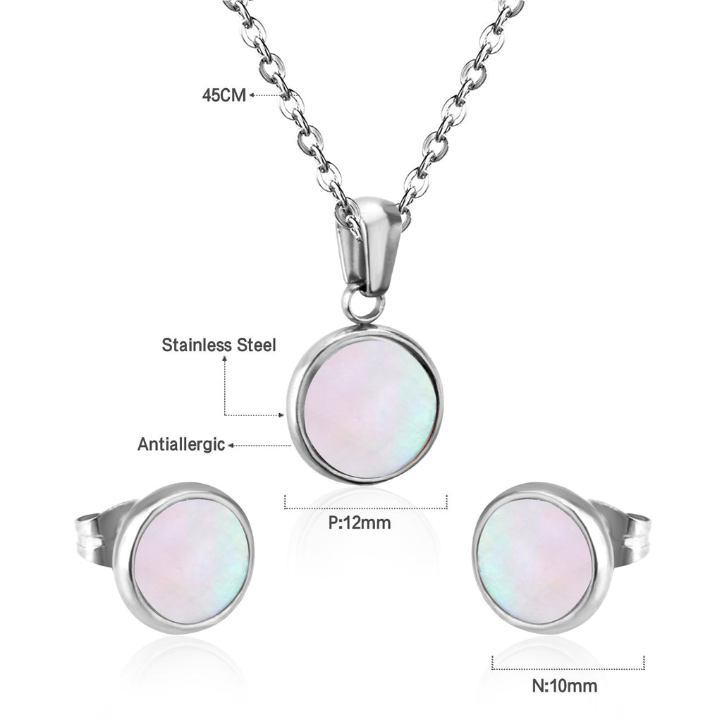 Damen Schmuckset mit goldplattiertem Edelstahl und schimmernden Mother-of-Pearl-Elementen Shop Nory