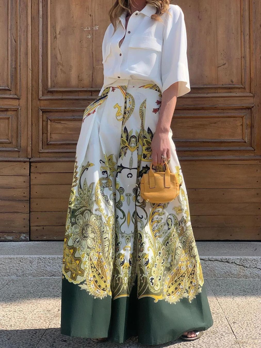 Damen Weit geschnittene Palazzo-Hose mit opulentem Muster