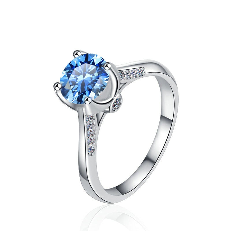 Damen Solitär ring mit strahlendem rosafarbenem Zirkonia und elegantem Besatz Shop Nory