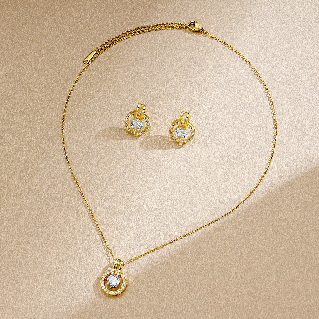 Damen Schmuckset mit glamourösem Anhängerset und elegantem Ohrstecker Shop Nory