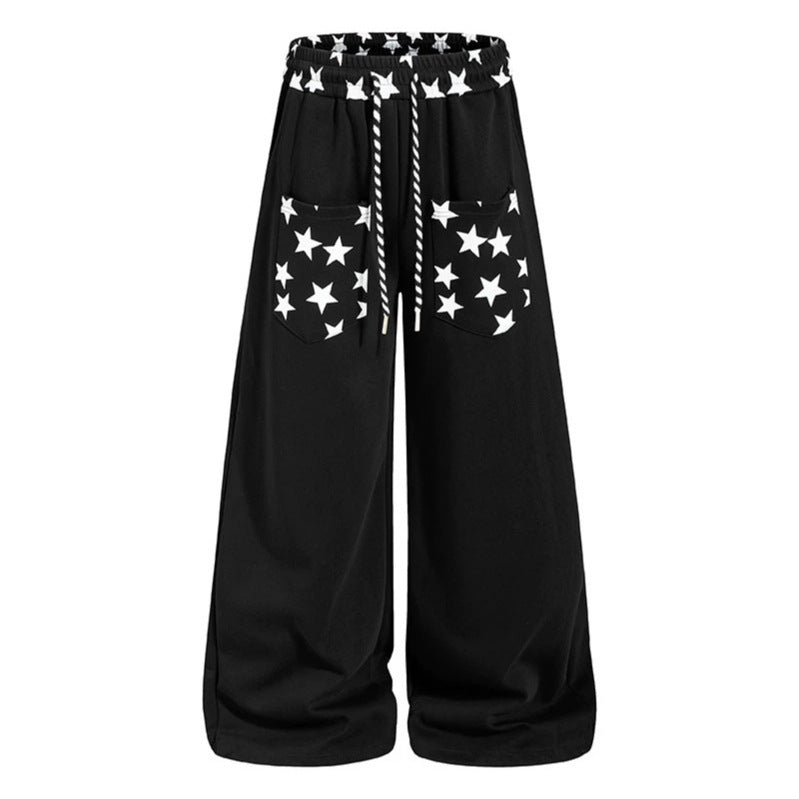 Damen Extraweite Palazzo-Sweathose mit Komfortbund, Kordelzug und Sternapplikation Shop Nory