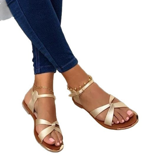 Damen elegante flache Sandalen