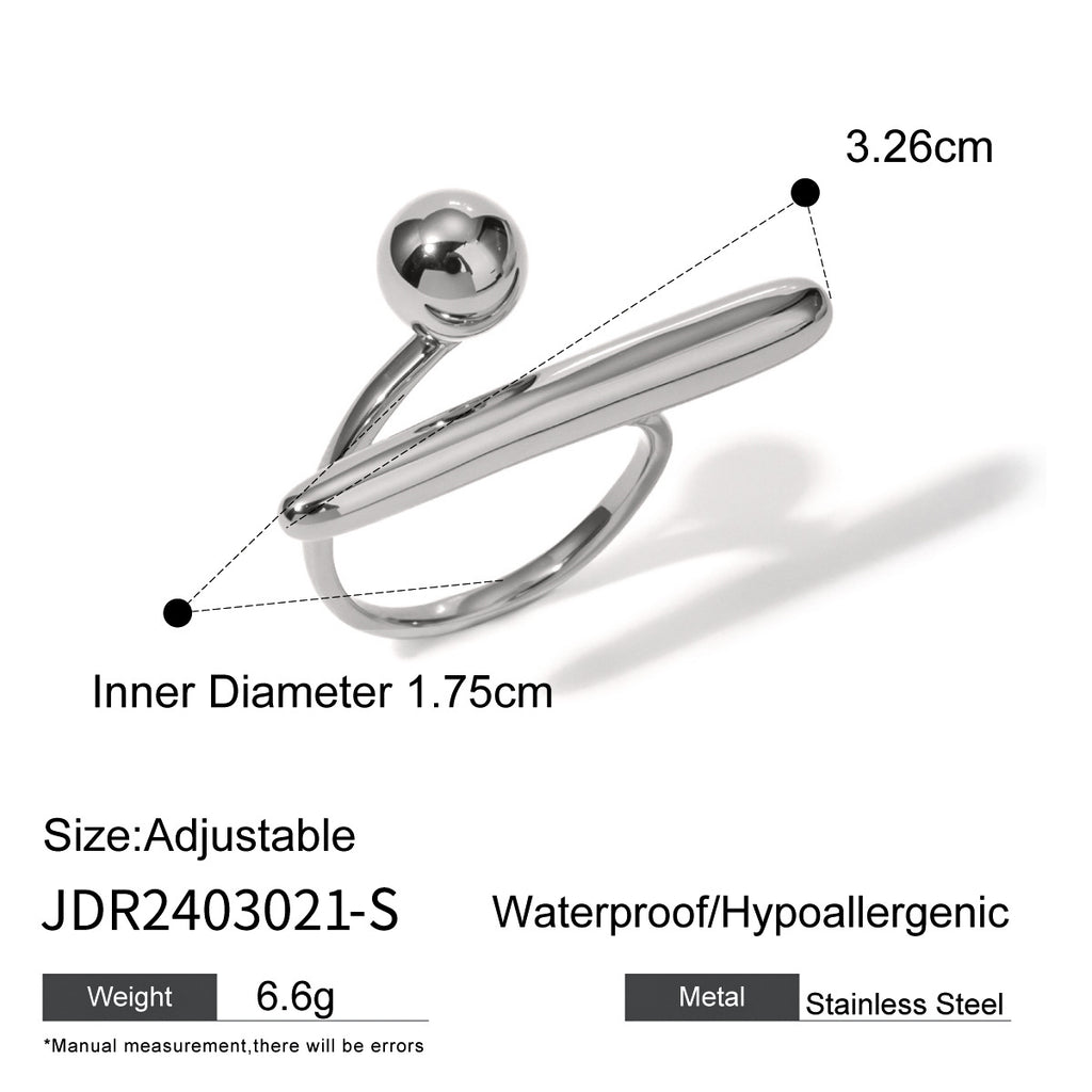 Damen Offener Ring aus Edelstahl mit modernem Knoten-Design Shop Nory