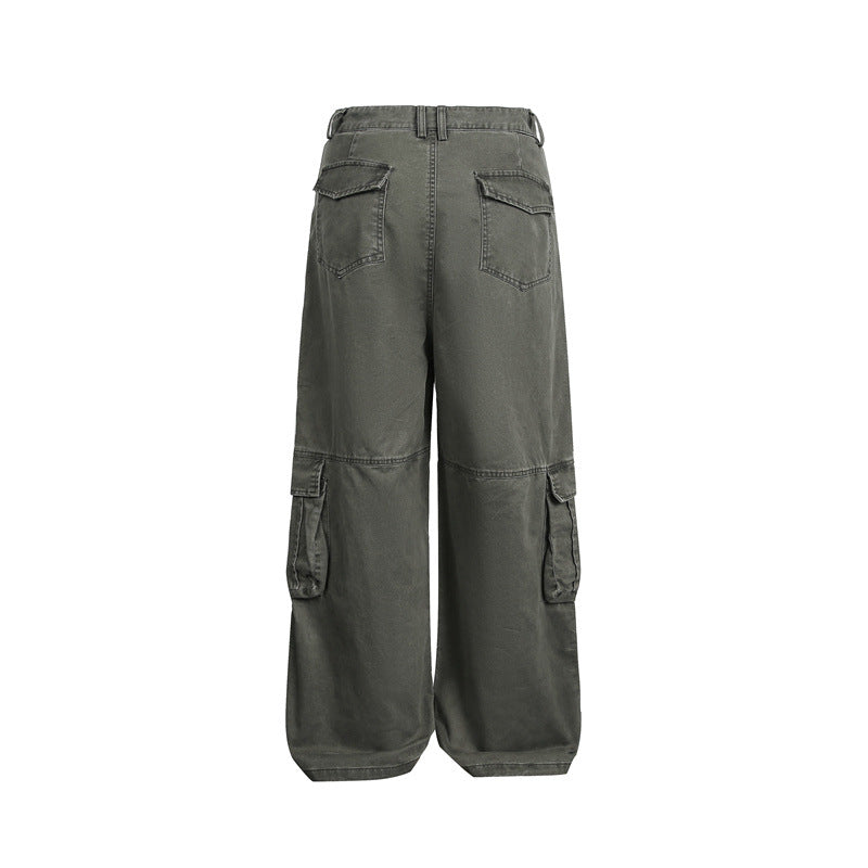 Damen High‑Waist Cargo‑Hose im Wide‑Leg‑Stil mit aufgesetzten Klappentaschen und markanten Nahtdetails Shop Nory