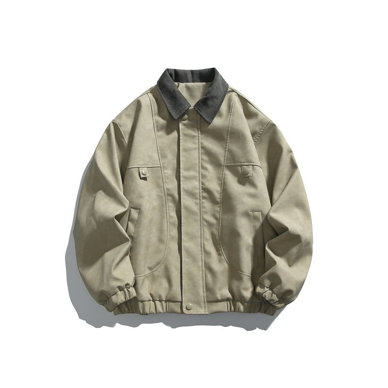 Herren Boxy-Canvas-Blousonjacke mit Cordkragen und elastischem Saum Shop Nory
