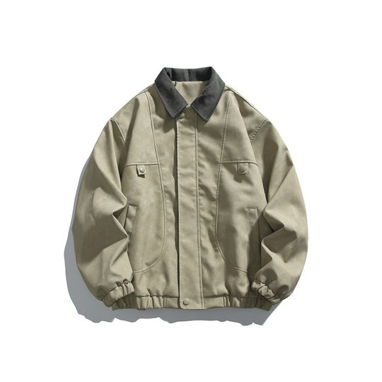 Herren Boxy-Canvas-Blousonjacke mit Cordkragen und elastischem Saum Shop Nory