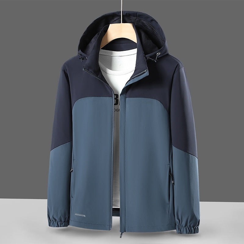 Herren Leichte Softshell-Windjacke mit Kapuze, wasserabweisender Membran und Reißverschlusstaschen Shop Nory