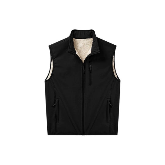 Herren Sherpa-gefütterte Softshell-Weste mit Stehkragen und Reißverschlusstaschen Shop Nory