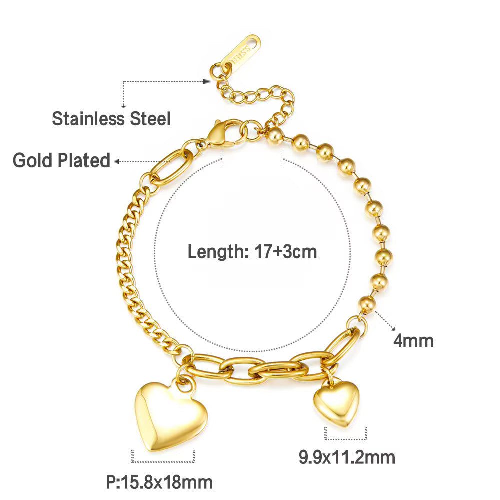 Damen Herzförmige Edelstahl Ohrstecker Shop Nory 1783008980