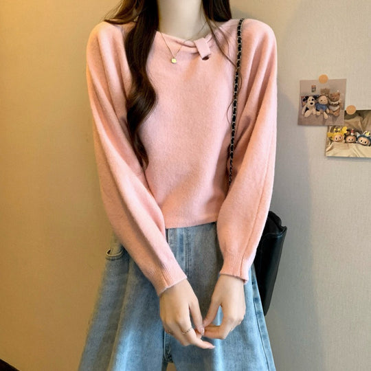 Damen Bequemer Pullover mit verspieltem Ausschnitt Shop Nory