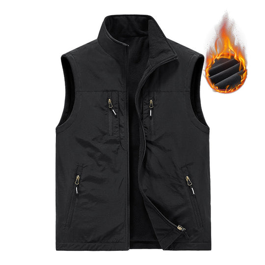 Herren Thermo-Outdoorweste mit Fleece-Innenfutter, windabweisender Shell und Mehrfach-Reißverschlusstaschen Shop Nory
