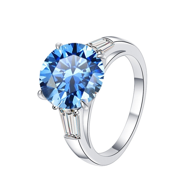 Damenring mit strahlendem blauen Kristall und eleganten Akzenten Shop Nory