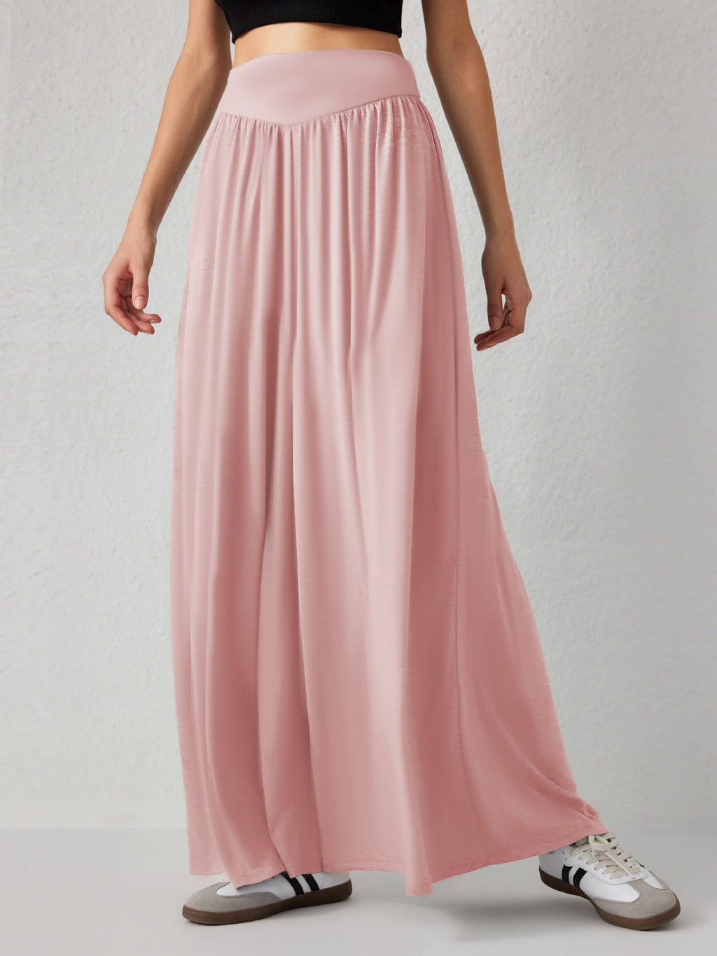 Damen weite Jersey-Hose mit hohem Bund