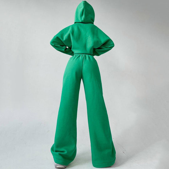 Damen zweiteiliges Lounge-Set mit sculpting High Waist Palazzohose und oversized Kapuzenhoodie Shop Nory