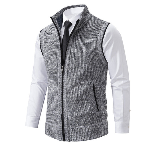 Herren Strickweste mit Reißverschluss und strukturiertem Design