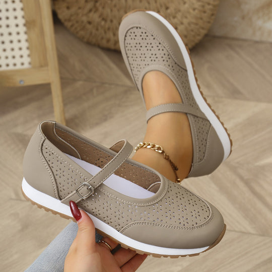 Damen Perforierte Mary-Jane-Sneaker mit verstellbarem Riemen Shop Nory
