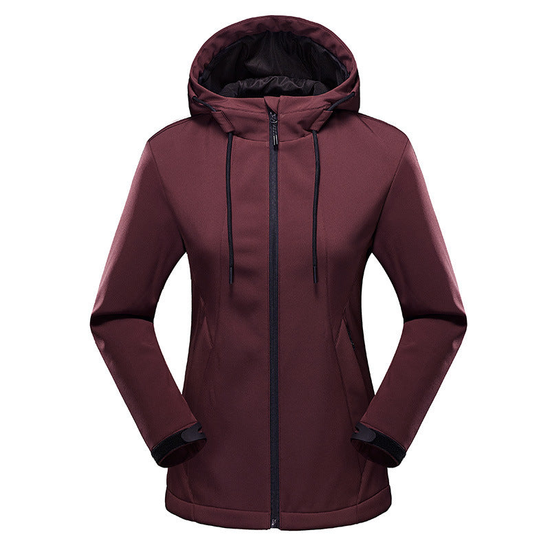 Damen taillierte Softshelljacke mit Kapuze und wasserabweisender Membran Shop Nory