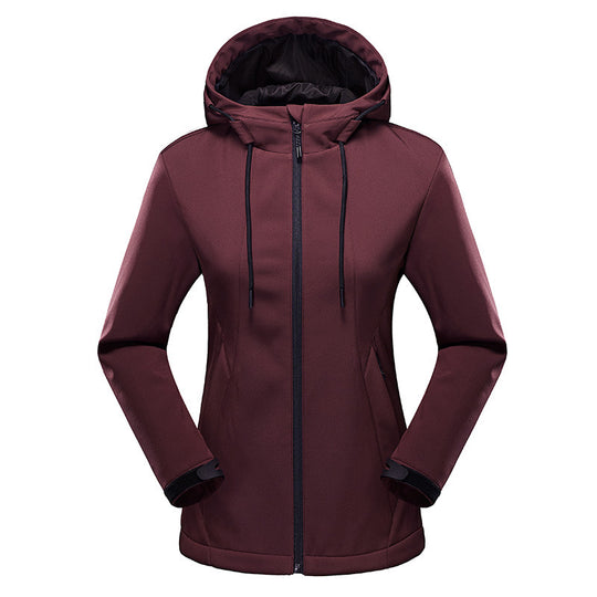Damen taillierte Softshelljacke mit Kapuze und wasserabweisender Membran Shop Nory