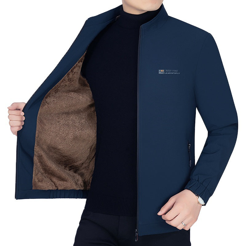 Herren Stehkragen-Jacke mit wärmendem Teddyfutter und Reißverschluss Shop Nory