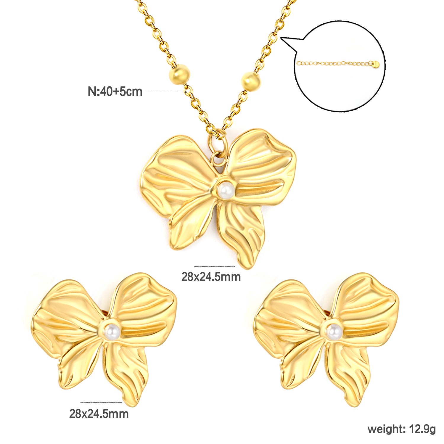 Damen Schmuckset mit Muschel-Anhänger und Perlenakzenten Shop Nory