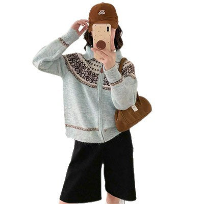 Damen Gemütlicher Strickpullover mit hochgeschlossenem Kragen Shop Nory