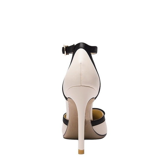 Damen Elegante spitz zulaufende Pumps im Retro-Chic mit Knöchelriemen und Zierschleife Shop Nory